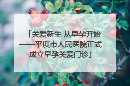 关爱新生 从早孕开始——平度市人民医院正式成立早孕关爱门诊
