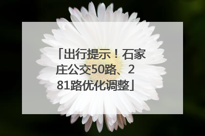 出行提示！石家庄公交50路、281路优化调整