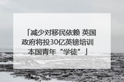 减少对移民依赖 英国政府将投30亿英镑培训本国青年“学徒”