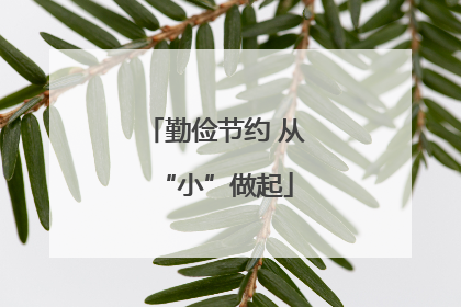 勤俭节约 从“小”做起