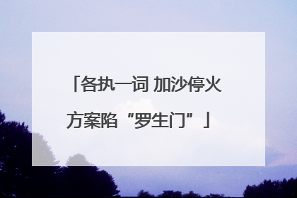 各执一词 加沙停火方案陷“罗生门”