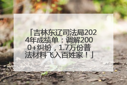吉林东辽司法局2024年成绩单：调解2000+纠纷，1.7万份普法材料飞入百姓家！