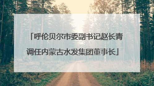 呼伦贝尔市委副书记赵长青调任内蒙古水发集团董事长