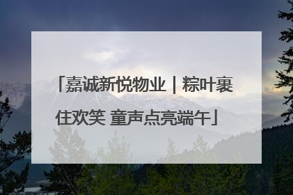 嘉诚新悦物业｜粽叶裹住欢笑 童声点亮端午