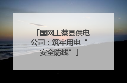 国网上蔡县供电公司：筑牢用电“安全防线”