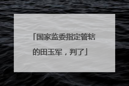 国家监委指定管辖的田玉军，判了