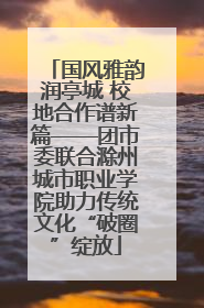 国风雅韵润亭城 校地合作谱新篇——团市委联合滁州城市职业学院助力传统文化“破圈”绽放