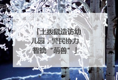 土拨鼠造访幼儿园，警民协力智擒“萌兽”