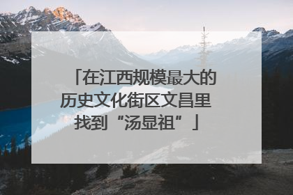 在江西规模最大的历史文化街区文昌里找到“汤显祖”