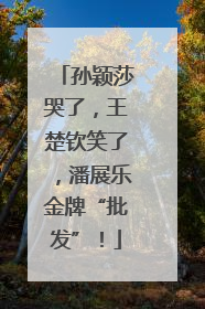 孙颖莎哭了，王楚钦笑了，潘展乐金牌“批发”！