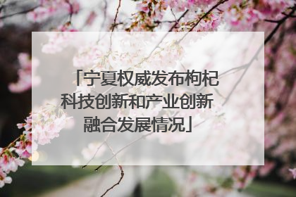 宁夏权威发布枸杞科技创新和产业创新融合发展情况
