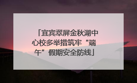 宜宾翠屏金秋湖中心校多举措筑牢“端午”假期安全防线