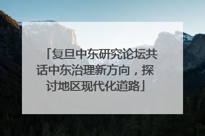 复旦中东研究论坛共话中东治理新方向，探讨地区现代化道路