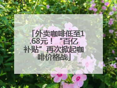 外卖咖啡低至1.68元！“百亿补贴”再次掀起咖啡价格战