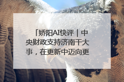 娇阳AI快评｜中央财政支持济南干大事，在更新中迈向更“新”的未来