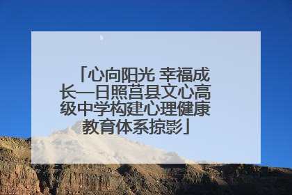 心向阳光 幸福成长—日照莒县文心高级中学构建心理健康教育体系掠影