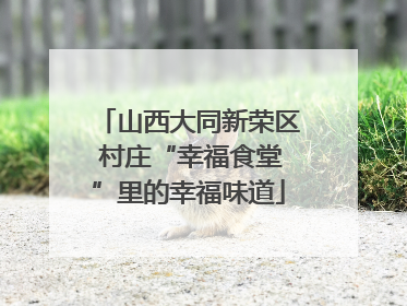 山西大同新荣区 村庄“幸福食堂”里的幸福味道