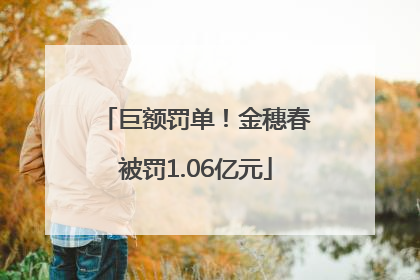 巨额罚单！金穗春被罚1.06亿元