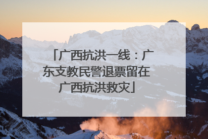 广西抗洪一线：广东支教民警退票留在广西抗洪救灾