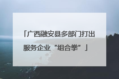 广西融安县多部门打出服务企业“组合拳”