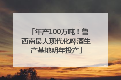 年产100万吨！鲁西南最大现代化啤酒生产基地明年投产