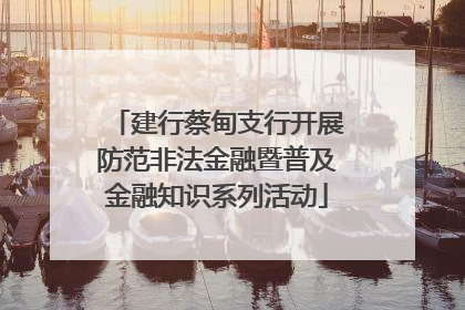 建行蔡甸支行开展防范非法金融暨普及金融知识系列活动