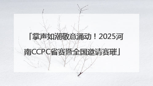 掌声如潮敬意涌动！2025河南CCPC省赛暨全国邀请赛璀