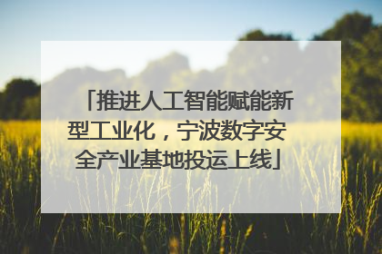 推进人工智能赋能新型工业化，宁波数字安全产业基地投运上线