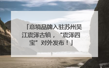 意境品牌入驻苏州吴江震泽古镇，“震泽四宝”对外发布！