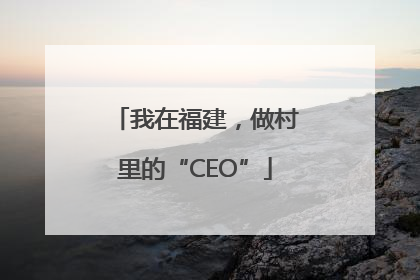 我在福建，做村里的“CEO”