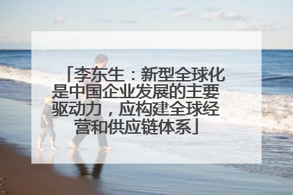 李东生：新型全球化是中国企业发展的主要驱动力，应构建全球经营和供应链体系