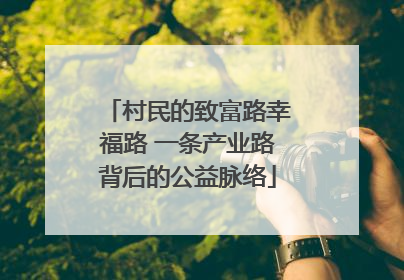村民的致富路幸福路 一条产业路背后的公益脉络