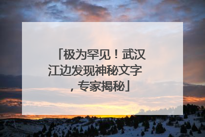 极为罕见！武汉江边发现神秘文字，专家揭秘