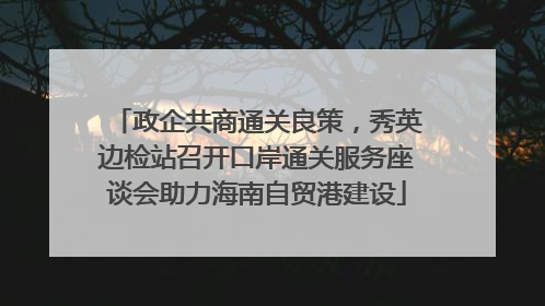 政企共商通关良策，秀英边检站召开口岸通关服务座谈会助力海南自贸港建设