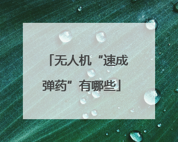 无人机“速成弹药”有哪些