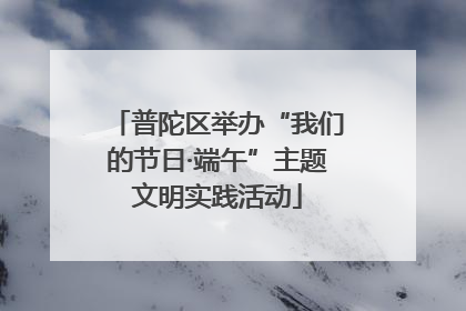 普陀区举办“我们的节日·端午”主题文明实践活动