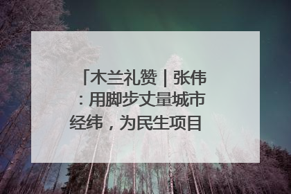 木兰礼赞｜张伟：用脚步丈量城市经纬，为民生项目按下“加速键”