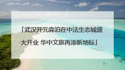 武汉开元森泊在中法生态城盛大开业 华中文旅再添新地标