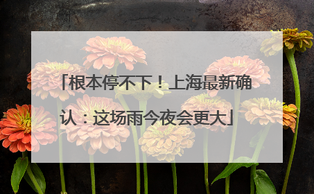 根本停不下！上海最新确认：这场雨今夜会更大