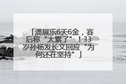 潘展乐6天6金，赛后称“太累了”！33岁孙杨发长文回应“为何还在坚持”