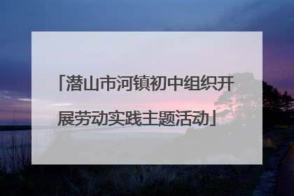 潜山市河镇初中组织开展劳动实践主题活动