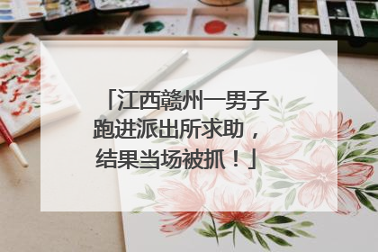 江西赣州一男子跑进派出所求助，结果当场被抓！