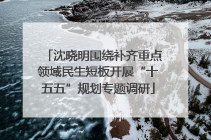 沈晓明围绕补齐重点领域民生短板开展“十五五”规划专题调研