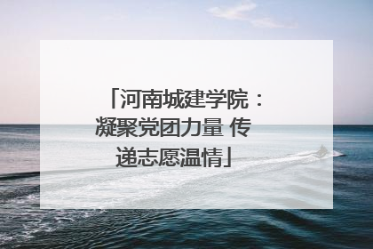 河南城建学院：凝聚党团力量 传递志愿温情