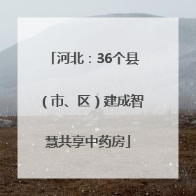 河北：36个县（市、区）建成智慧共享中药房