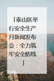 泰山区举行安全生产月新闻发布会：全力筑牢安全防线