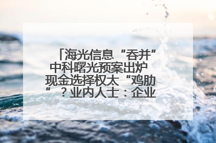 海光信息“吞并”中科曙光预案出炉 现金选择权太“鸡肋”？业内人士：企业不想大量现金流出