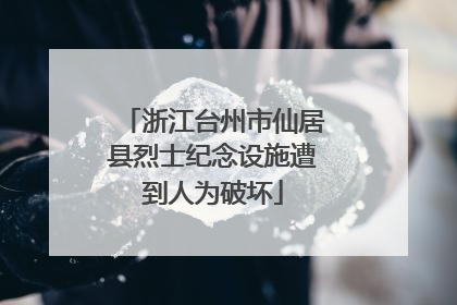 浙江台州市仙居县烈士纪念设施遭到人为破坏