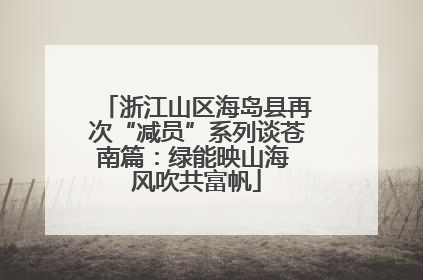 浙江山区海岛县再次“减员”系列谈苍南篇：绿能映山海 风吹共富帆