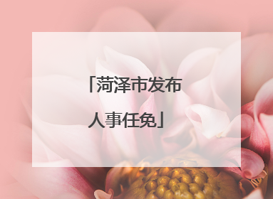 菏泽市发布人事任免